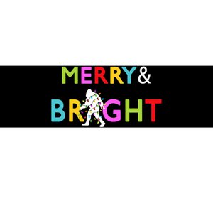 Bigfoot Sasquatch Merry And Bright Christmas Lights Gift Bumper Sticker