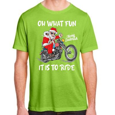 Biker Santa Motorcycle Fan Merry Christmas Xmas Holidays Adult ChromaSoft Performance T-Shirt