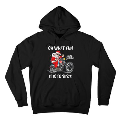 Biker Santa Motorcycle Fan Merry Christmas Xmas Holidays Hoodie