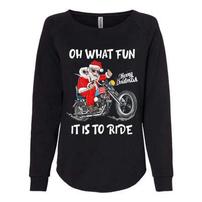 Biker Santa Motorcycle Fan Merry Christmas Xmas Holidays Womens California Wash Sweatshirt