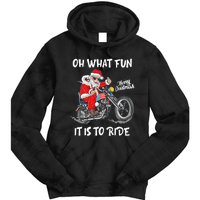 Biker Santa Motorcycle Fan Merry Christmas Xmas Holidays Tie Dye Hoodie