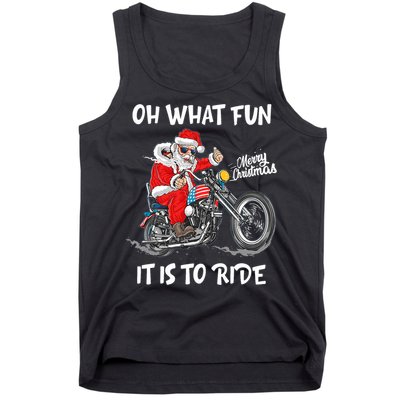 Biker Santa Motorcycle Fan Merry Christmas Xmas Holidays Tank Top