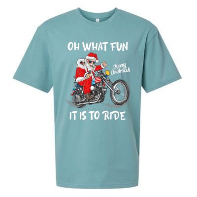 Biker Santa Motorcycle Fan Merry Christmas Xmas Holidays Sueded Cloud Jersey T-Shirt