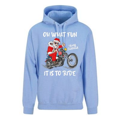 Biker Santa Motorcycle Fan Merry Christmas Xmas Holidays Unisex Surf Hoodie