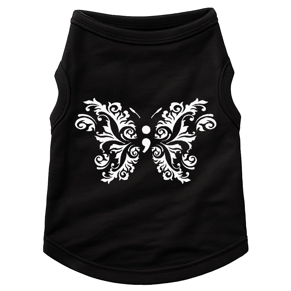 Butterfly Semicolon Mental Health Awareness Warrior Suicide Doggie Tank