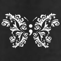 Butterfly Semicolon Mental Health Awareness Warrior Suicide Beanie