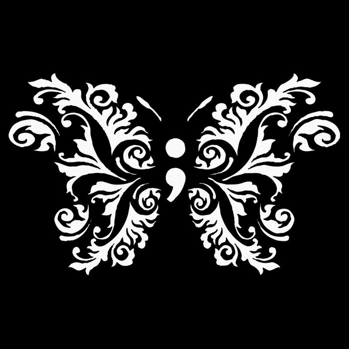 Butterfly Semicolon Mental Health Awareness Warrior Suicide Womens Tank Top