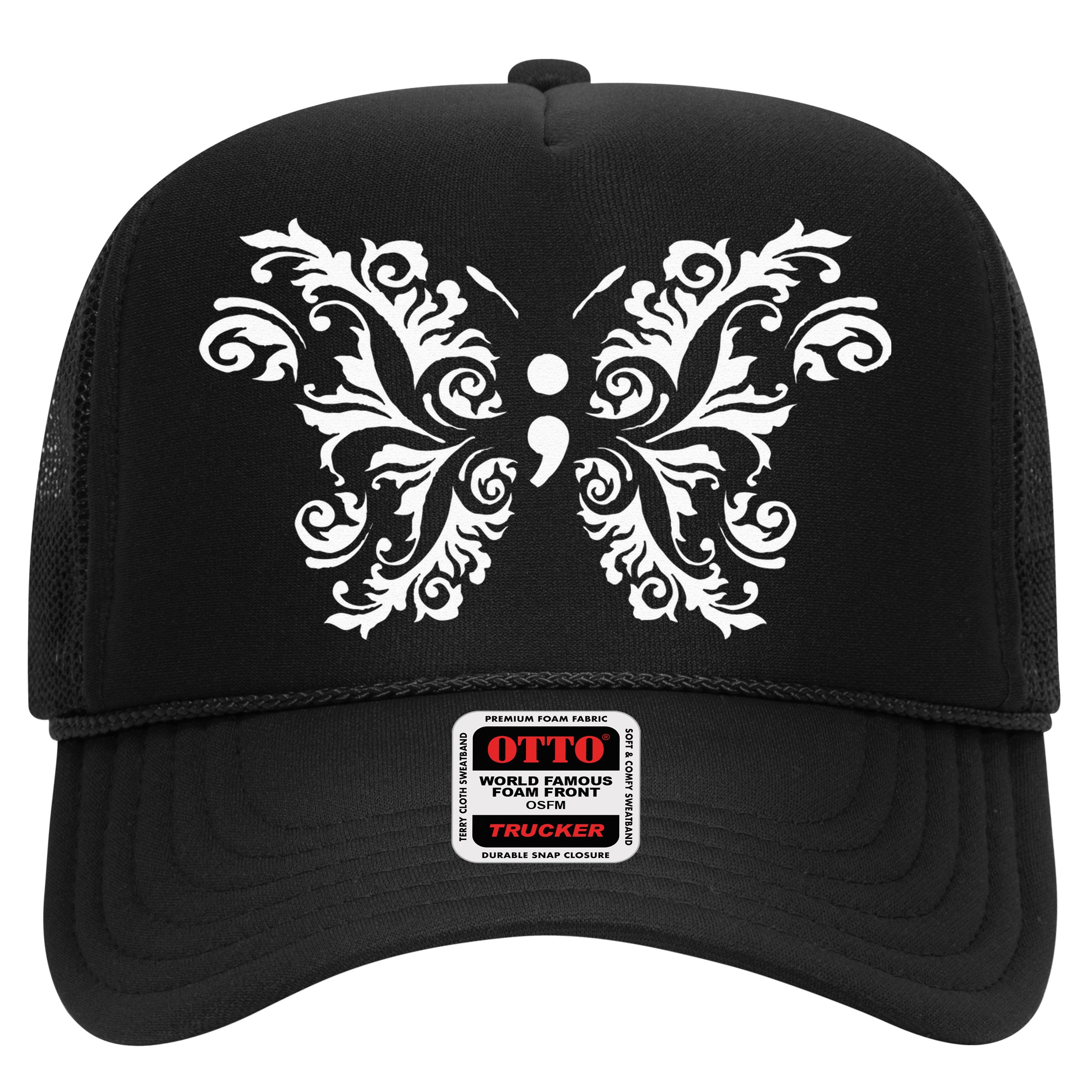 Butterfly Semicolon Mental Health Awareness Warrior Suicide Hat