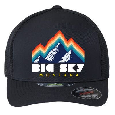 Big Sky Montana Usa Ski Retro Gift Flexfit Unipanel Trucker Cap