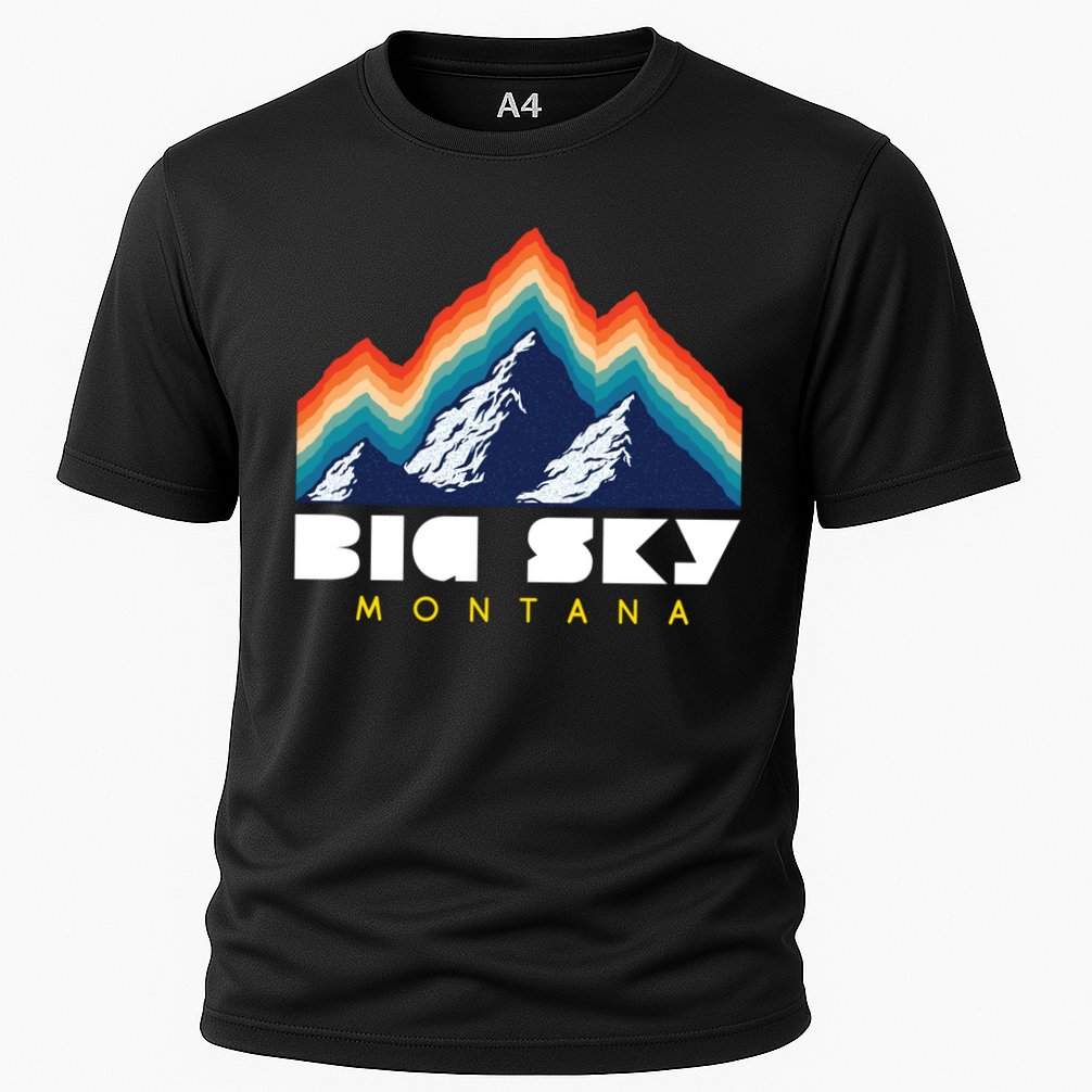 Big Sky Montana Usa Ski Retro Gift Cooling Performance Crew T-Shirt