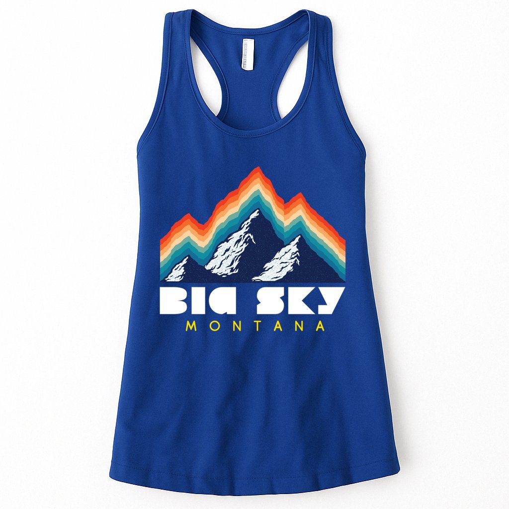 Big Sky Montana Usa Ski Retro Gift Womens Tank Top
