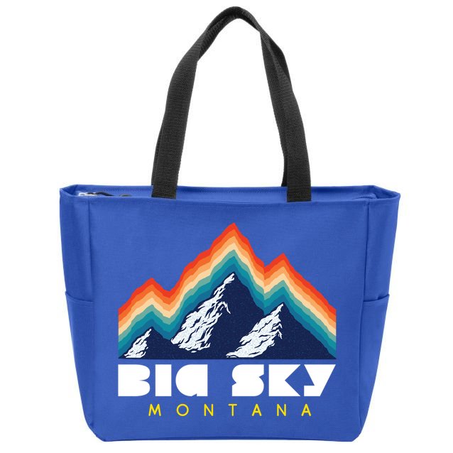 Big Sky Montana Usa Ski Retro Gift Zip Tote Bag