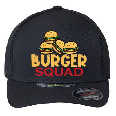 Burger Squad Matching Food Bbq Grilling Gift Gift Flexfit Unipanel Trucker Cap