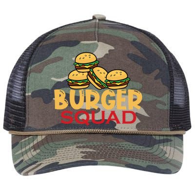 Burger Squad Matching Food Bbq Grilling Gift Gift Retro Rope Trucker Hat Cap