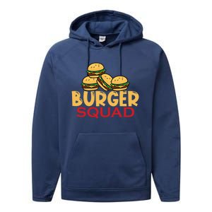 Burger Squad Matching Food Bbq Grilling Gift Gift Performance Fleece Hoodie