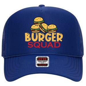 Burger Squad Matching Food Bbq Grilling Gift Gift High Crown Mesh Back Trucker Hat