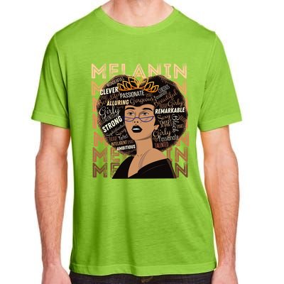 Black Strong Melanin Afro African American Meaningful Gift Adult ChromaSoft Performance T-Shirt