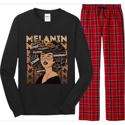 Black Strong Melanin Afro African American Meaningful Gift Long Sleeve Pajama Set