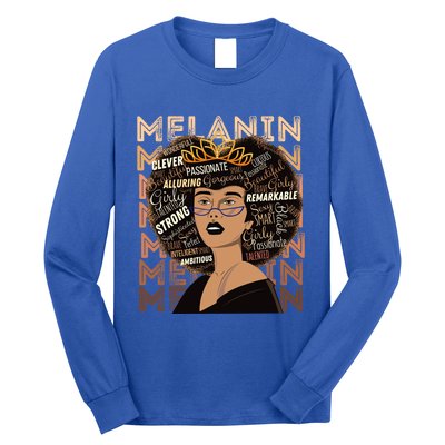 Black Strong Melanin Afro African American Meaningful Gift Long Sleeve Shirt