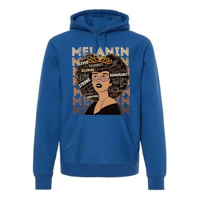 Black Strong Melanin Afro African American Meaningful Gift Premium Hoodie