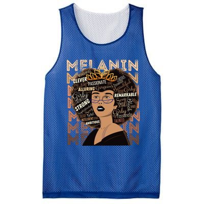 Black Strong Melanin Afro African American Meaningful Gift Mesh Reversible Basketball Jersey Tank