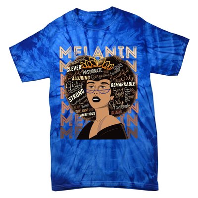 Black Strong Melanin Afro African American Meaningful Gift Tie-Dye T-Shirt