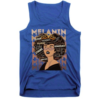 Black Strong Melanin Afro African American Meaningful Gift Tank Top