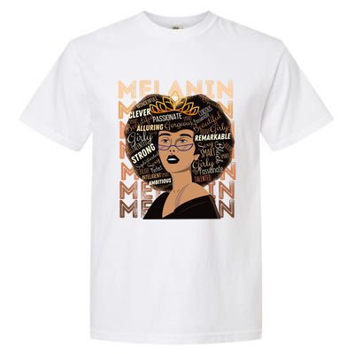 Black Strong Melanin Afro African American Meaningful Gift Garment-Dyed Heavyweight T-Shirt