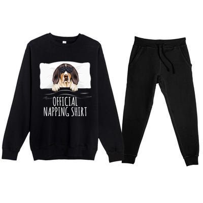 Black Sleep Mask Treeing Walker Coonhound Napping Gift Premium Crewneck Sweatsuit Set