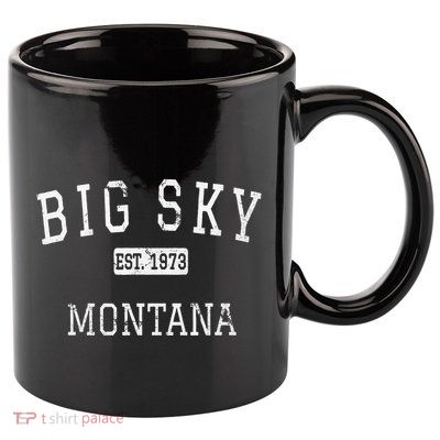 Big Sky Montana Mt Vintage 11oz C Handle Ceramic Mug