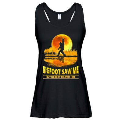 Bigfoot Saw Me But Nobody Believes Him Bigfoot Night Stroll Ladies Essential Flowy Tank