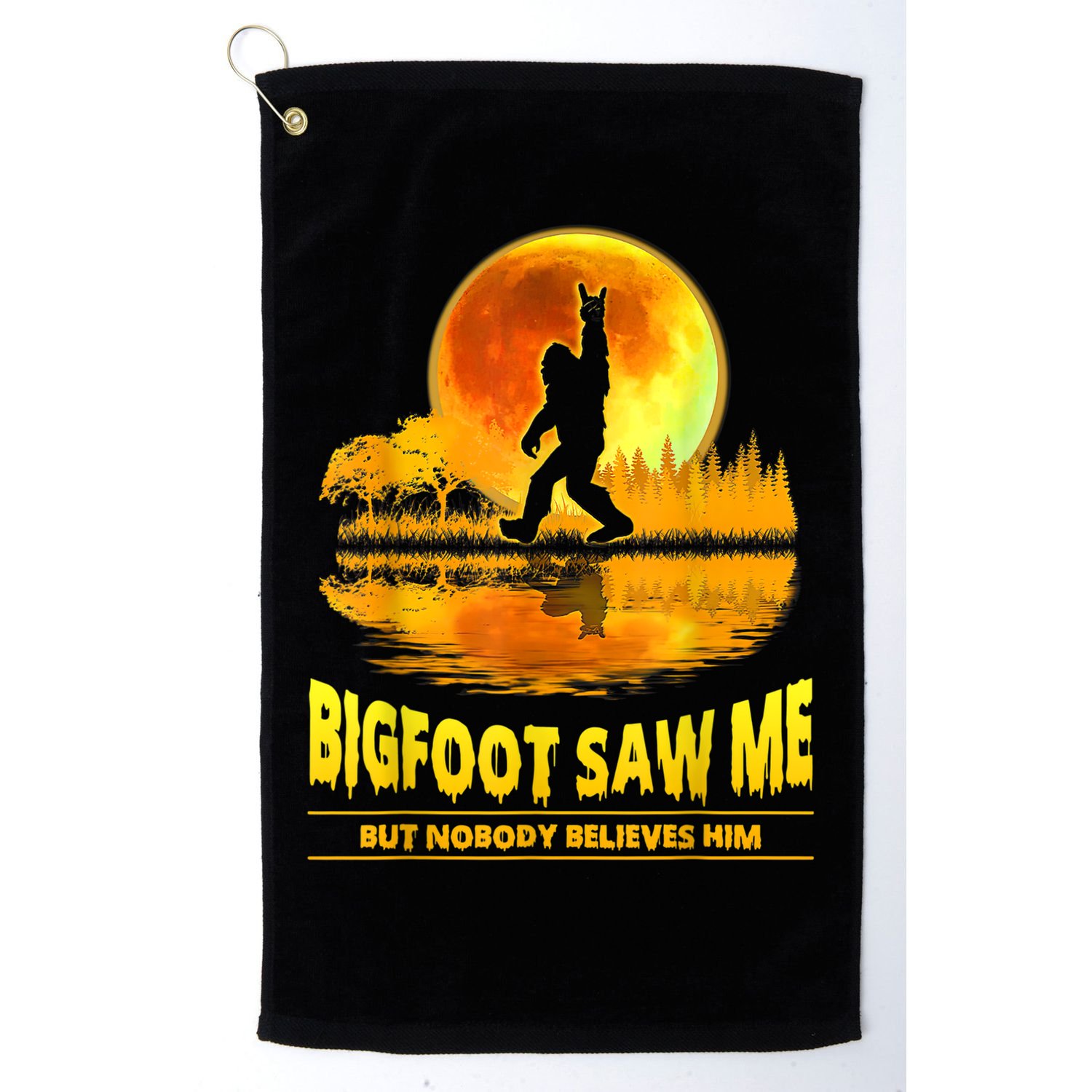 Bigfoot Saw Me But Nobody Believes Him Bigfoot Night Stroll Golf Towel