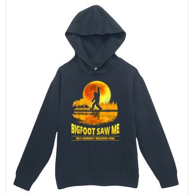 Bigfoot Saw Me But Nobody Believes Him Bigfoot Night Stroll Urban Pullover Hoodie