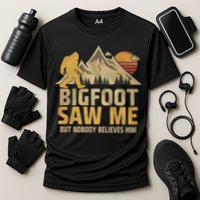 Bigfoot Saw Me But Nobody Believes Him Funny Sasquatch Cooling Performance Crew T-Shirt