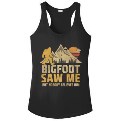 Bigfoot Saw Me But Nobody Believes Him Funny Sasquatch Ladies PosiCharge Competitor Racerback Tank