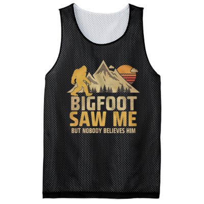 Bigfoot Saw Me But Nobody Believes Him Funny Sasquatch Mesh Reversible Basketball Jersey Tank