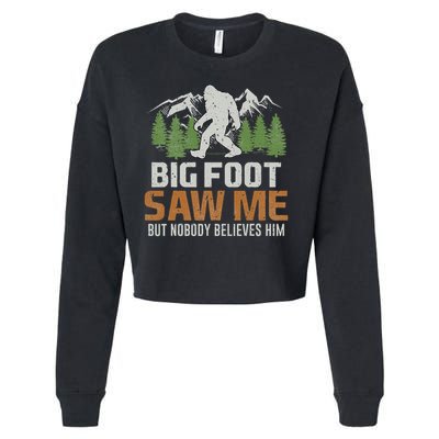 Bigfoot Saw Me But Nobody Believes Him Cropped Pullover Crew