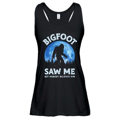 Bigfoot Saw Me But Nobody Believes Him Funny Sasquatch Retro Ladies Essential Flowy Tank