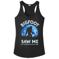 Bigfoot Saw Me But Nobody Believes Him Funny Sasquatch Retro Ladies PosiCharge Competitor Racerback Tank