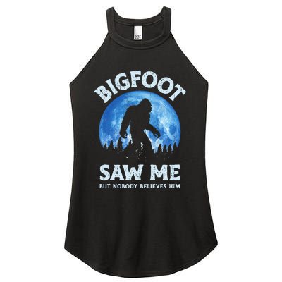 Bigfoot Saw Me But Nobody Believes Him Funny Sasquatch Retro Women's Perfect Tri Rocker Tank