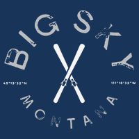 Big Sky Montana MT Vintage Sports Design Navy Flatbill Hat