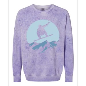 Board Snowboard Mountain Flying Board Snowboarder Fun Gift Colorblast Crewneck Sweatshirt