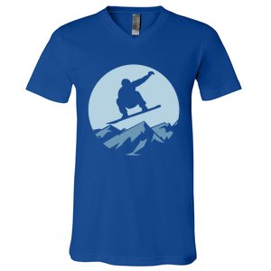 Board Snowboard Mountain Flying Board Snowboarder Fun Gift V-Neck T-Shirt