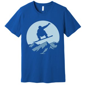 Board Snowboard Mountain Flying Board Snowboarder Fun Gift Premium T-Shirt