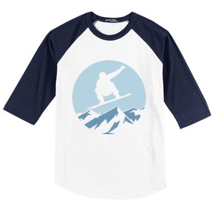 Board Snowboard Mountain Flying Board Snowboarder Fun Gift Baseball Sleeve Shirt