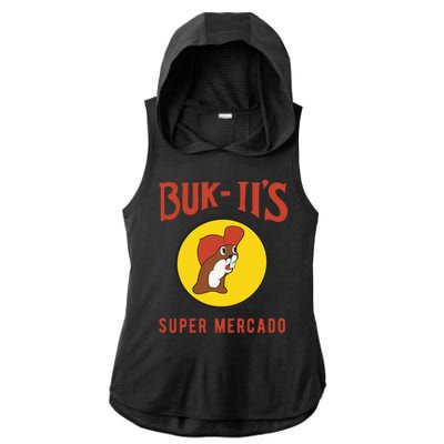 Bukiis Super Mercado Ladies PosiCharge Tri-Blend Wicking Draft Hoodie Tank