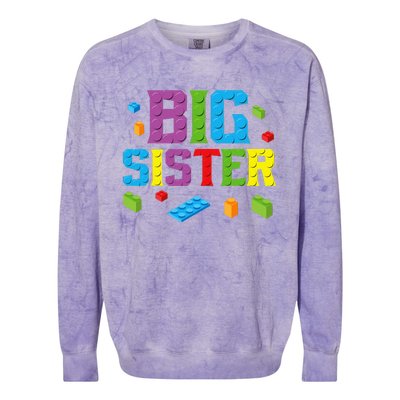 Big Sister Master Builder Building Bricks Blocks Family Set Colorblast Crewneck Sweatshirt