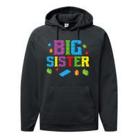 Big Sister Master Builder Building Bricks Blocks Family Set Performance Fleece Hoodie