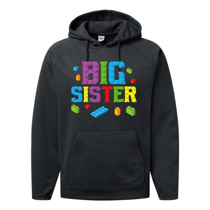 Big Sister Master Builder Building Bricks Blocks Family Set Performance Fleece Hoodie