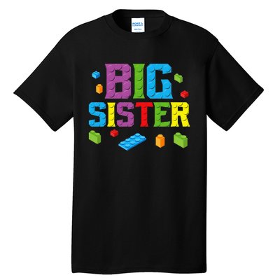 Big Sister Master Builder Building Bricks Blocks Family Set Tall T-Shirt